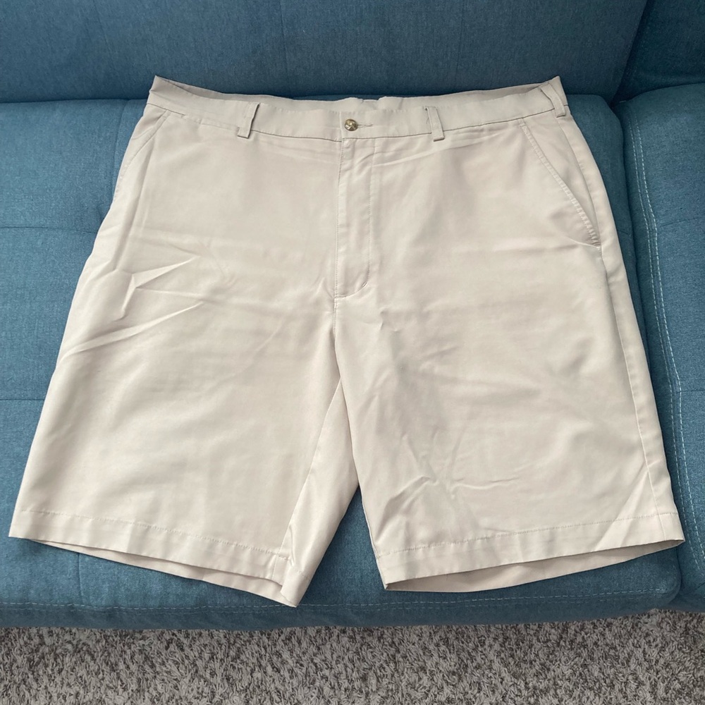 PGA Tour Tan Flat Front Shorts for Golf